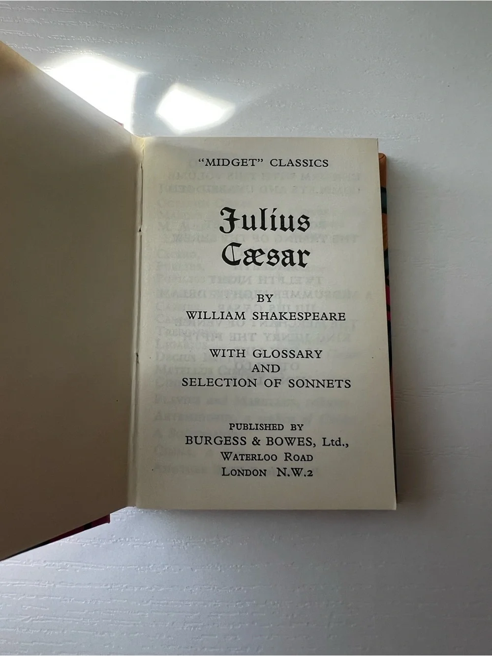 “Midget” Classics Mini Books - Macbeth, Romeo and Juliet, and Julius Cesar